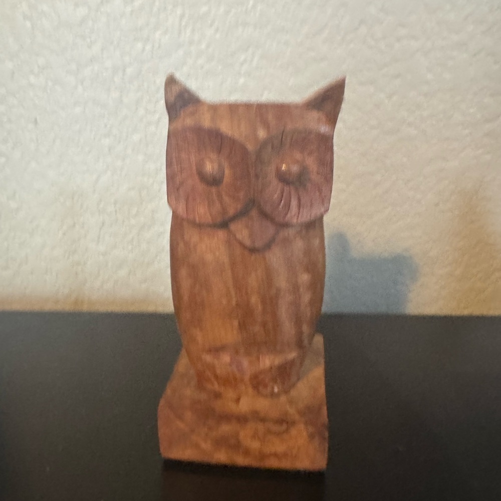 Wooden Owl Figurine